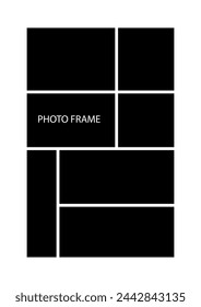 Black Photo Frame Collage Collection Template Design