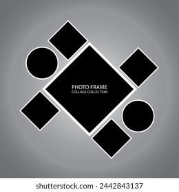 Black Photo Frame Collage Collection Template Design