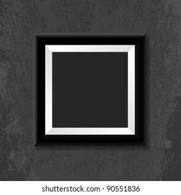 Black photo frame. Vector