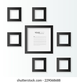 Black photo frames, vector Illustration - Shutterstock ID 229068688