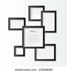 Black photo frames, vector Illustration