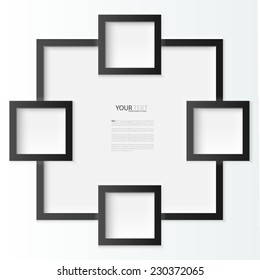 Black photo frames, vector Illustration
