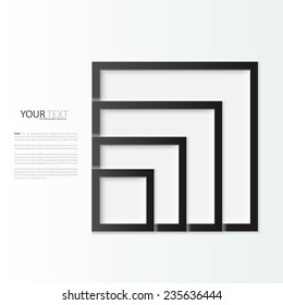 Black photo frames, vector Illustration.
