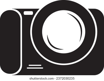 Black photography camera icon logo illustration design