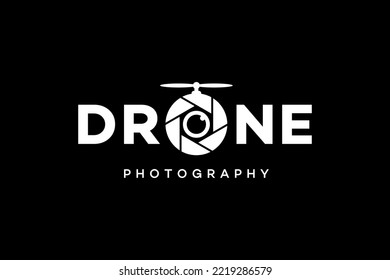 black photography with drone logo concept