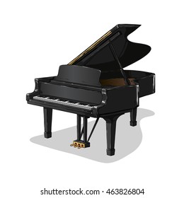 black piano illustration