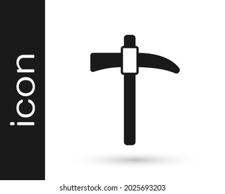 Black Pickaxe icon isolated on white background.  Vector