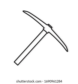 Icono de pickaxe negro- ilustración vectorial