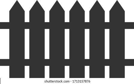 Black Picked fence icon illustration. simple design vector