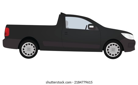 Black pick-up car. vector illustration