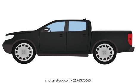 Black  pick-up car. vector illustration