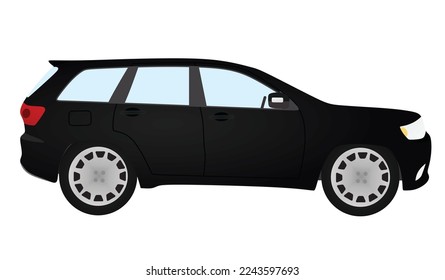 Black pick-up car. vector illustration