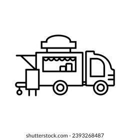 Black pickup truck icon. flat vector illustration.