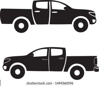 Black pickup truck vector mock up for car branding and advertising