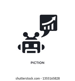 black piction isolated vector icon. simple element illustration from artificial intelligence concept vector icons. piction editable black logo symbol design on white background. can be use for web