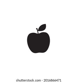 Black pictogram Apple icon vector illustration, Simple Black Apple Silhouette vector icon isolated on white background. Apple Symbol Fruit Pictogram