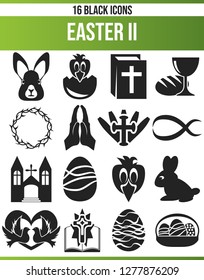 Black pictograms / icons for Easter. This icon set is perfect for creative people and designers who need the theme of Easter in their graphic designs.
