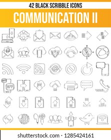 Black pictograms / icons on communication. This icon set is perfect for creative people and designers who need the issue of online communication in their graphic designs.
