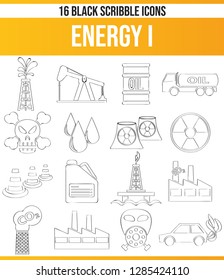 Black pictograms / icons on energy. This icon set is perfect for creative people and designers who need the issue of pollution in their graphic designs.
