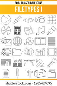 Black pictograms / icons on file extensions. This icon set is perfect for creative people and designers who need the theme file type in their graphic designs.
