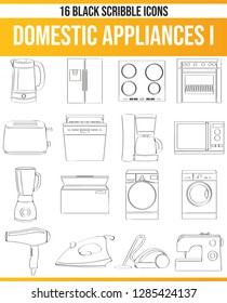 Black pictograms / icons on home appliances. This icon set is perfect for creative people and designers who need the issue of household appliances in their graphic designs.
