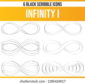 Black pictograms / icons on infinite. This icon set is perfect for creative people and designers who need the theme of infinity in their graphic designs.

