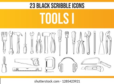 Black pictograms / icons on tool. This icon set is perfect for creative people and designers who need the subject craftsmen in their graphic designs.
