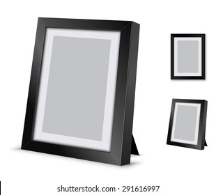 Black Picture Frame At The Desk, Vector Illustration