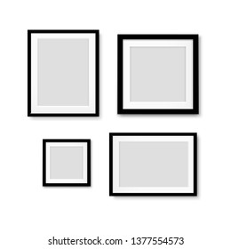 Black Picture Frame Isolated Background With Gradient Mesh, Vector Illustration