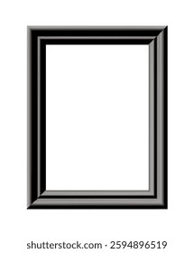 Black picture frame isolated on white background