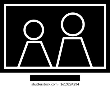 Black Picture frame on table icon isolated on white background.  Vector Illustration