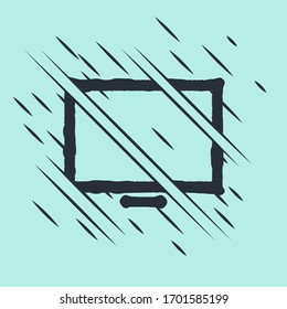 Schwarzer Bildrahmen auf Tischsymbol einzeln auf grünem Hintergrund. Glitzer Stil. Vektorillustration-Illustration