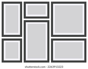 Ilustración vectorial de marco de imagen negro aislada en blanco
