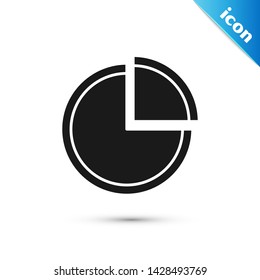 Black Pie chart infographic icon isolated on white background. Diagram chart sign.  Vector Illustration