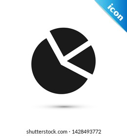 Black Pie chart infographic icon isolated on white background. Diagram chart sign.  Vector Illustration