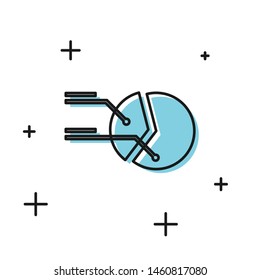 Black Pie chart infographic icon isolated on white background. Diagram chart sign.   Vector Illustration