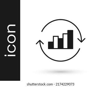 Black Pie chart infographic icon isolated on white background. Diagram chart sign.  Vector