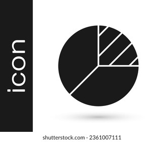 Icono de la infografía de la gráfica de color negro aislado en fondo blanco. Signo de diagrama de diagrama.  Vector
