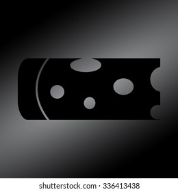 Black Piece of cheese isolated 