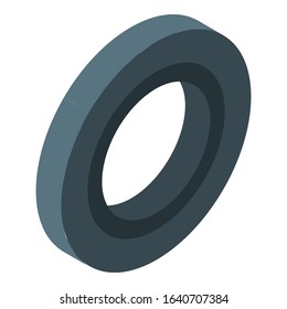 Black piercing ring icon. Isometric of black piercing ring vector icon for web design isolated on white background