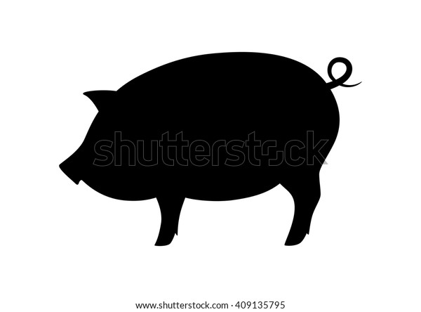 Black Pig Icon On White Background Stock Vector (Royalty Free) 409135795