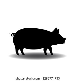 black pig silhouette isolated icon vector design