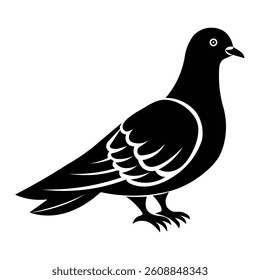 The black pigeon silhouettes vector design. 