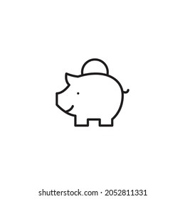 Black piggy saving bank graphic template