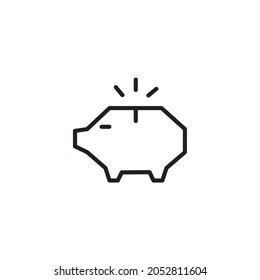 Black piggy saving bank graphic template