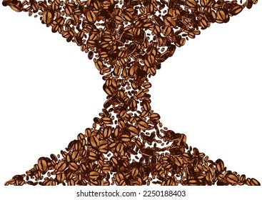Pila negra de fondo blanco vector asado. Ilustración gráfica de grano. Afiche árabe de Brown dibujado. Plantilla De Semillas Resumen.
