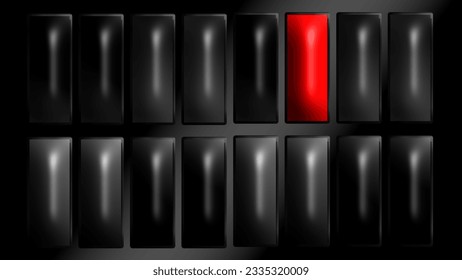 black pill capsule and one red in abstract 