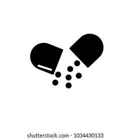 black pill icon - vector illustrator