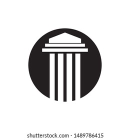 black pillar icon logo vector