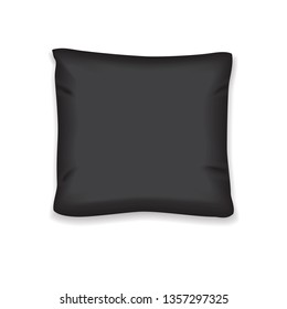 Black Pillow isolated on a white background